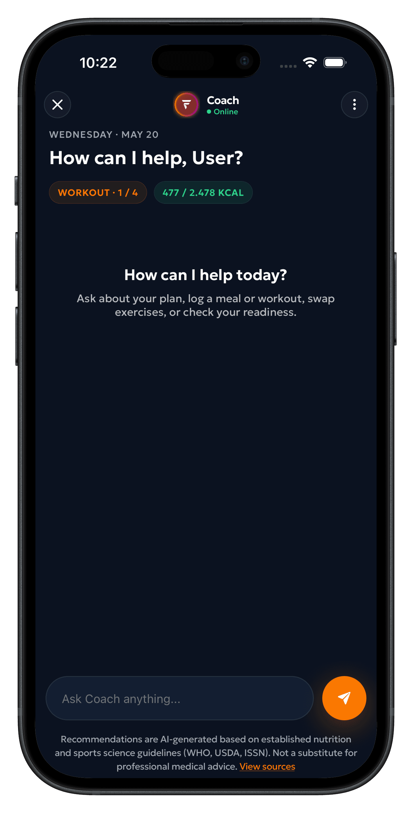 AI Coach screen